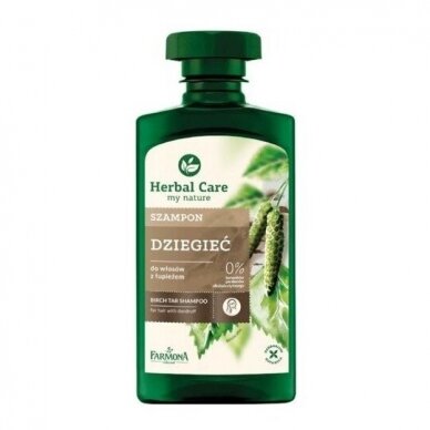 HERBAL CARE šampūnas su beržo degutu riebems ir pleiskanojantiems plaukams, 330 ml