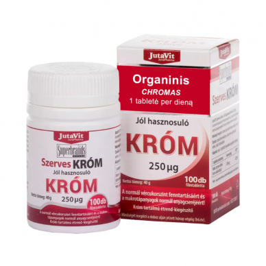 JutaVit organinis chromas 250 mcg, 100 tablečių