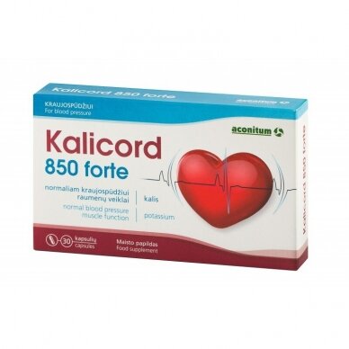 Maisto papildas Kalicord 850 forte kaps. N30