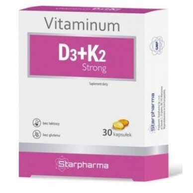 MAISTO PAPILDAS VITAMINAS D3+K2 STRONG 30 KAP.