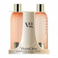 VIVIAN GRAY rinkinys dušo želė ir losjonas kūnui Gemstone Neroli & Amber, 2 x 300 ml