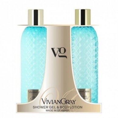 VIVIAN GRAY rinkinys dušo želė ir losjonas kūnui Gemstone Jasmine & Patchouli, 2 x 300 ml